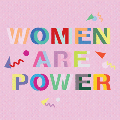Pink Poster Saying Women Are Power GIF