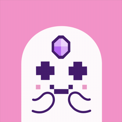 Pink Poster With Cartoon Face Saying Fighting GIF