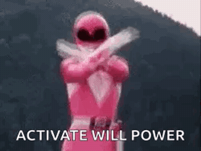Pink Power Ranger Holding Two Guns GIF