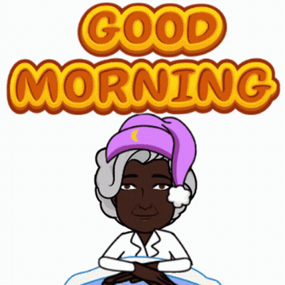 Pink Puppet Holding Drum Saying Good Morning GIF