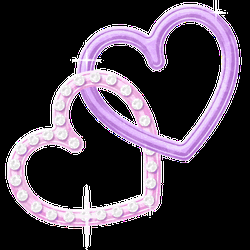 Pink Purple Transparent Heart Sticker Glittering GIF