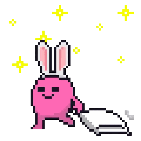 Pink Rabbit Pixel Art