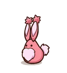 Pink Rabbit With Flowers And Heart Sticker