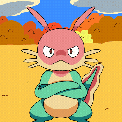 Pink Rabbit With Green Body GIF