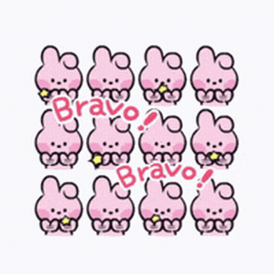 Pink Rabbits Bravo GIF
