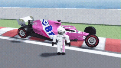 Pink Race Car Number 99 GIF