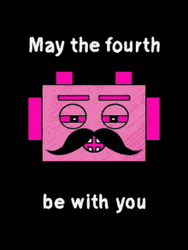 Pink Robot May The 4Th Be With You  GIF