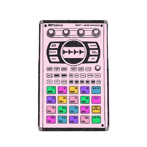 Pink Roland SP-40-4MKII Device Sticker