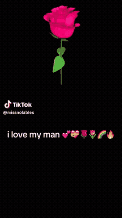 Pink Rose In Heart Saying I Love My Man GIF