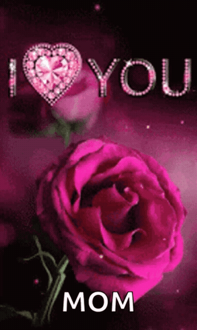 Pink Rose Saying I Love You Mom GIF