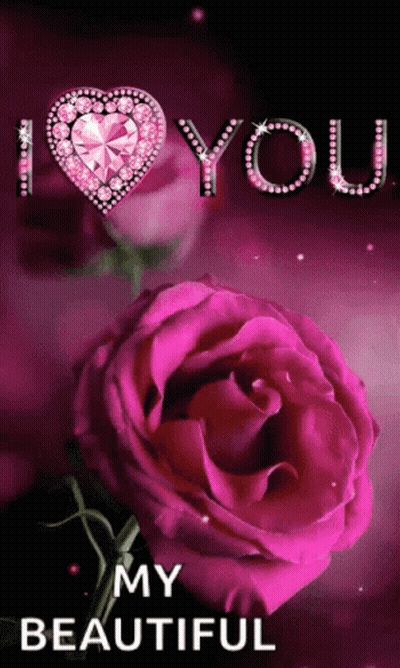 Pink Rose Saying I Love You My Beautiful GIF