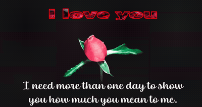 Pink Rose With I Love You GIF