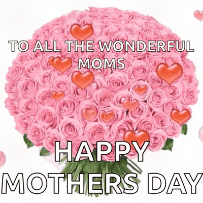 Pink Roses Bouquet Happy Mothers Day GIF