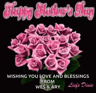 Pink Roses Happy Mothers Day GIF