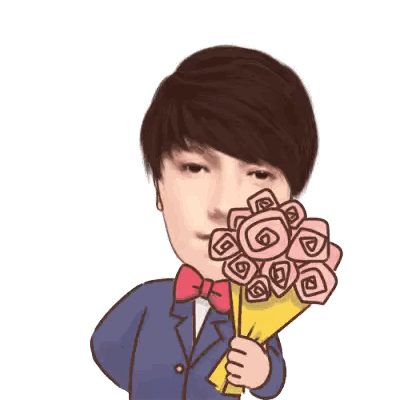 Pink Roses In Yellow Vase Sticker