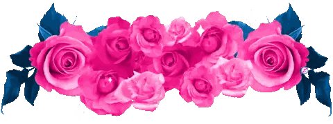 Pink Roses With Blue Leaves Sticker