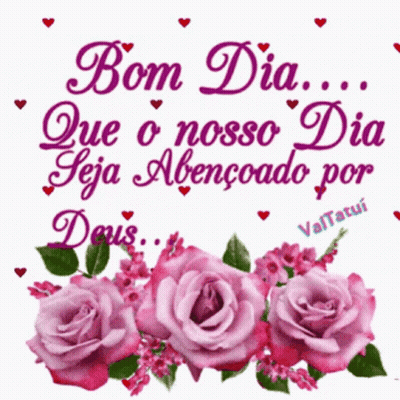 Pink Roses With Bom Dia GIF