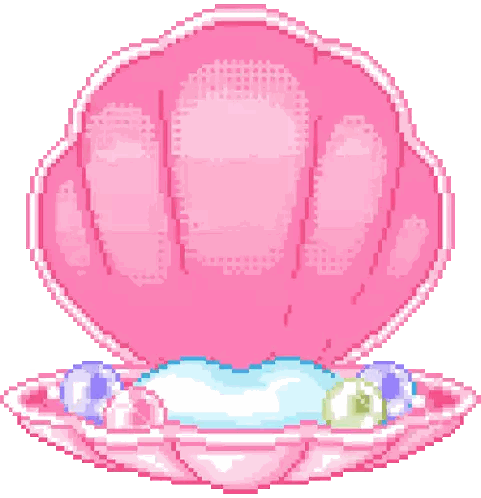 Pink Seashell With Pearls And Gems Sticker