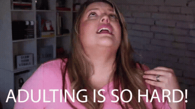 Pink Shirt Woman Saying Adulting Is So Hard GIF