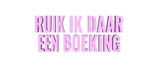 Pink Sign Saying Ruik Ik Daar Een Boeking Sticker