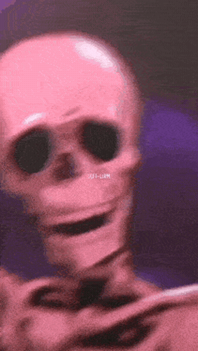 Pink Skeleton Purple Background GIF