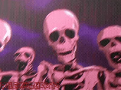 Pink Skeletons Dancing GIF
