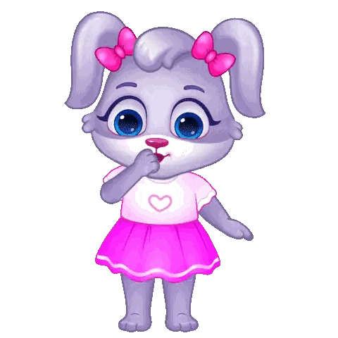 Pink Skirted Rabbit Pointing At Camera Sticker