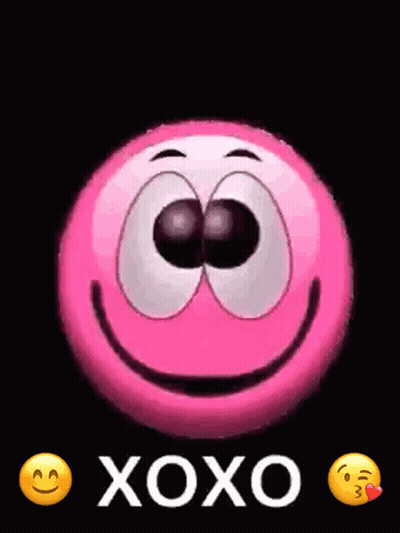 Pink Smiley Face With XOXO GIF