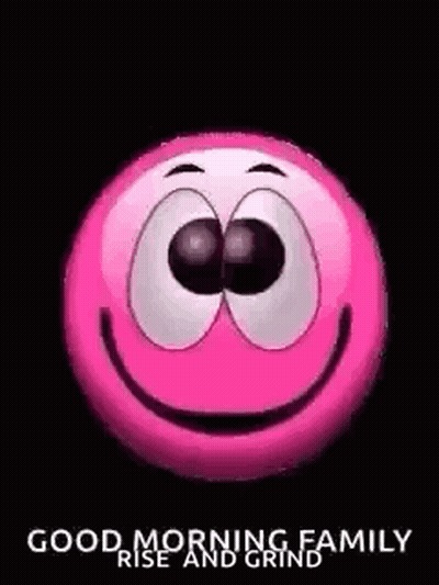 Pink Smiley Saying Good Morning GIF