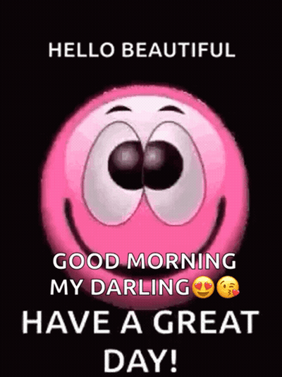 Pink Smiley Saying Hello Good Morning GIF