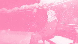 Pink Snow Sad Anime