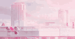Pink Soft Aesthetic Anime Building GIF