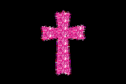 Pink Sparkle Cross GIF