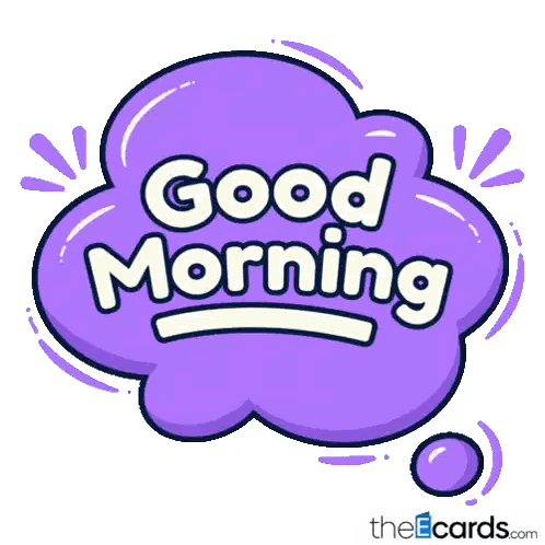 Pink Speech Bubble Saying Good Morning Sticker