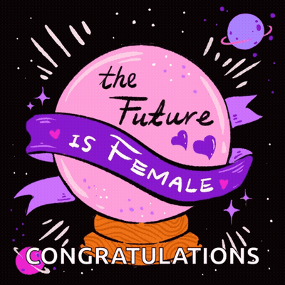 Pink Sphere Purple Ribbon The Future Is Female GIF