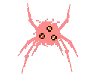 Pink Spider With Three Eyes Sticker