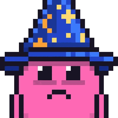 Pink Star Wearing Blue Wizard Hat Sticker