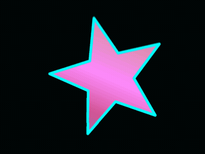 Pink Star With Neon Blue Outline GIF