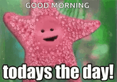 Pink Starfish Saying Good Morning GIF