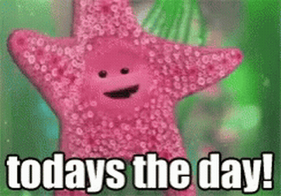 Pink Starfish Saying Todays The Day GIF