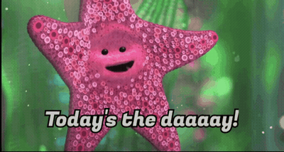 Pink Starfish Says Today Daaay GIF