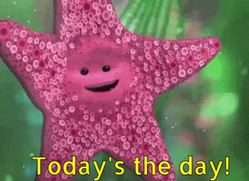 Pink Starfish Says Today's The Day GIF