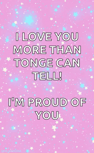 Pink Stars I Love You More Than Tongue GIF