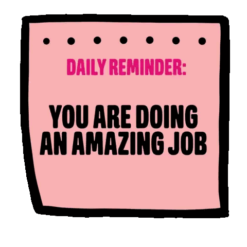 Pink Sticky Note Daily Reminder You Are Doing An Amazing Job Sticker