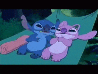 Pink Stitch Sleepy GIF