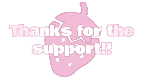Pink Strawberry With Thanks For The Support Sticker