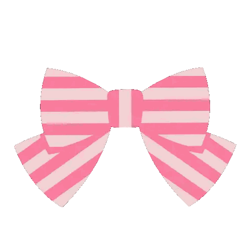 Pink Striped Bow Sticker