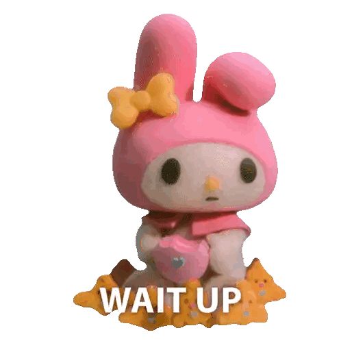 Pink Stuffed Animal Wait Up Sticker