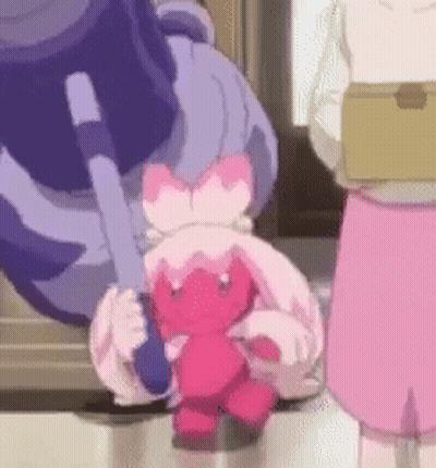 Pink Stuffed Animal With Bow GIF