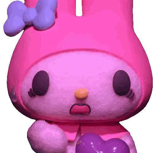 Pink Stuffed Animal With Purple Bow Sticker